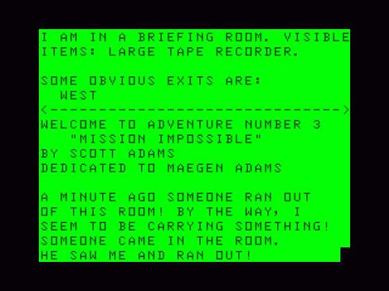 Mission Impossible Screenshot 1 (Tandy Color Computer 1/2/3)