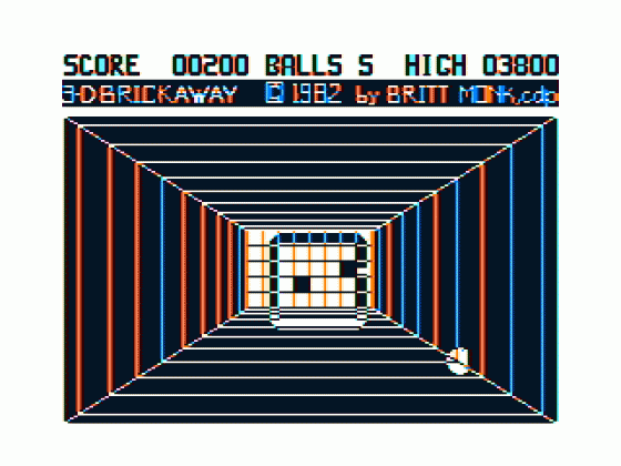 3D Brickaway Screenshot 1 (Tandy Color Computer 1/2/3)