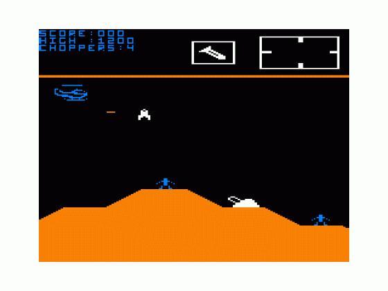 Chopper Strike Screenshot 1 (Tandy Color Computer 1/2/3)