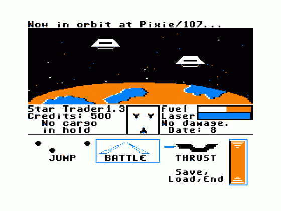 Star Trader Screenshot 1 (Tandy Color Computer 1/2/3)