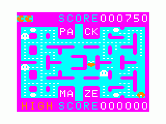 Pack Maze Screenshot 1 (Tandy Color Computer 1/2/3)