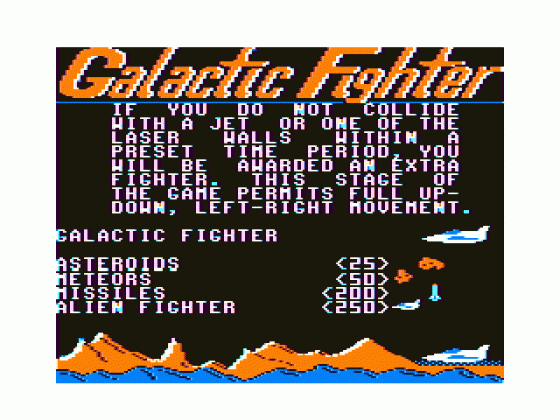 Galactic Fighter Screenshot 7 (Tandy Color Computer 1/2/3)