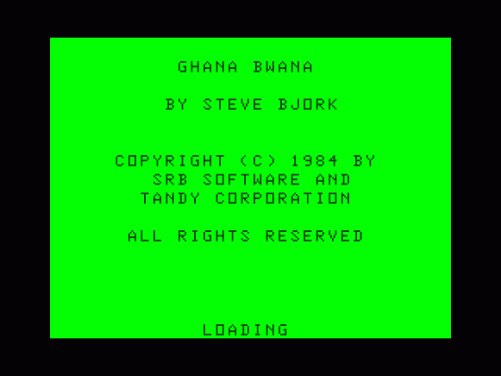 Ghana Bwana Screenshot 5 (Tandy Color Computer 1/2/3)