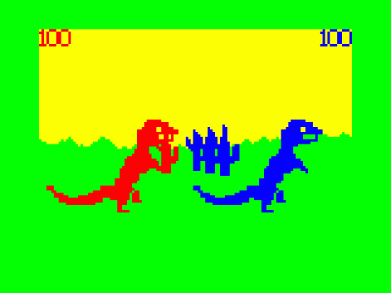 Dinowars Screenshot 1 (Tandy Color Computer 1/2/3)