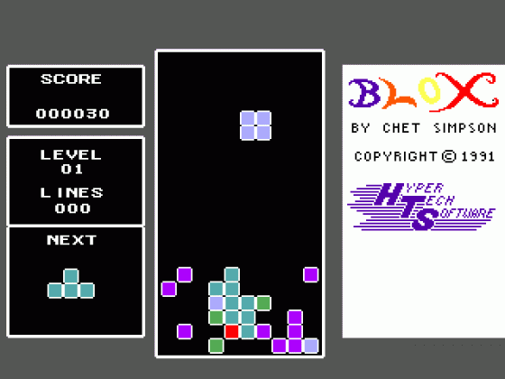 Blox Screenshot 1 (Tandy Color Computer 3)