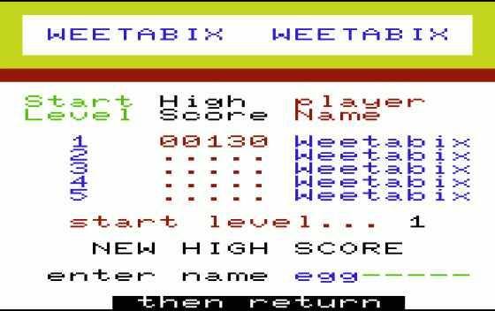 Weetabix Versus The Titchies Screenshot 23 (Commodore Vic 20)