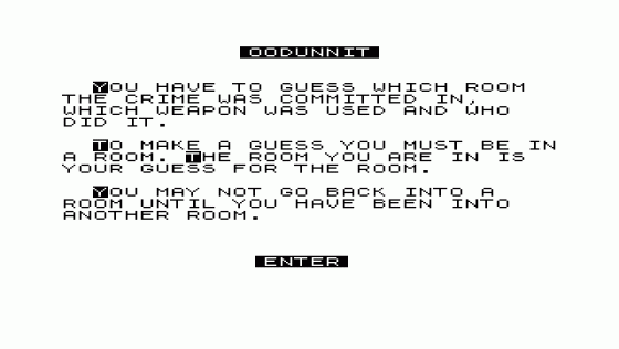Oodunnit Screenshot 10 (Sinclair ZX81)
