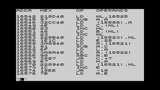 Disassembler Screenshot