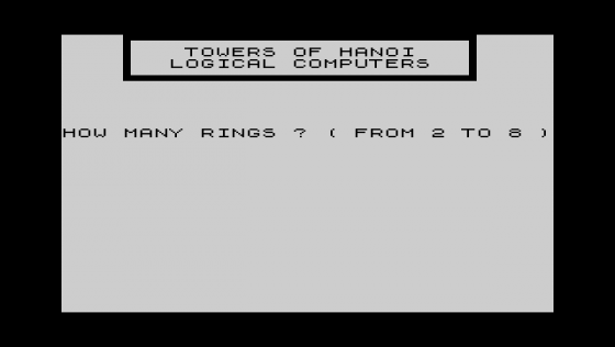 Towers Of Hanoi Screenshot 1 (Sinclair ZX81)