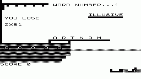 Walk The Plank Screenshot 1 (Sinclair ZX81)