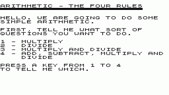 Mathematics 1 Screenshot 1 (Sinclair ZX81)
