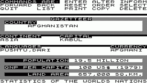VU-File Screenshot 1 (Sinclair ZX81)