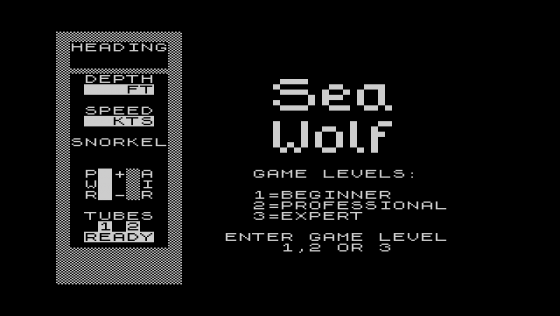 Seawolf Screenshot 1 (Sinclair ZX81)