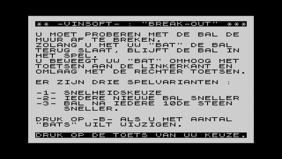 Break-Out Screenshot 1 (Sinclair ZX81)