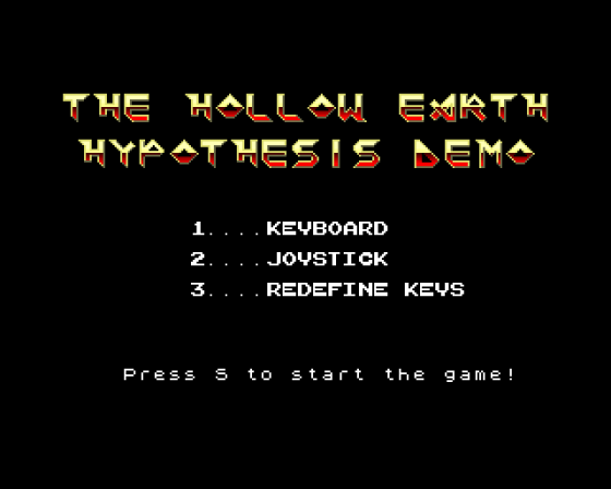 The Hollow Earth Hypothesis Screenshot 1 (ZX Next)