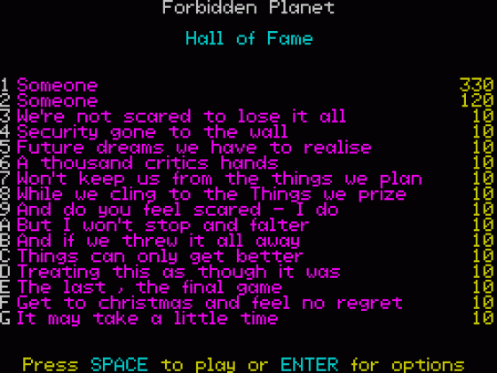 Forbidden Planet Screenshot 13 (ZX Vega)