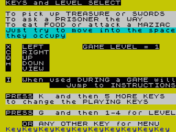 Maziacs Screenshot 5 (ZX Vega)