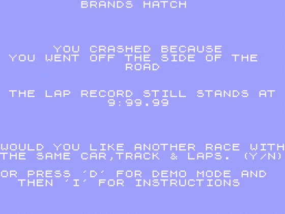 Chequered Flag Screenshot 9 (ZX Vega)