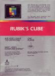 Rubik's Cube Back Cover