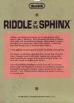 Riddle of the Sphinx Back Cover