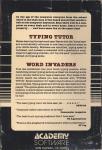 Typing Tutor/Word Invaders Back Cover