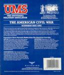 UMS: The Universal Military Simulator Scenario Disc 1: The American Civil War Data Disk Back Cover