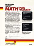 Math Word Problems Back Cover