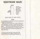Nightmare Maze Back Cover