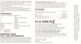 Yie Ar Kung Fu II Back Cover
