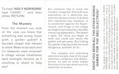 Holy Horrors Back Cover