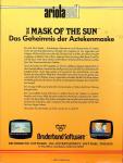 The Mask Of The Sun Back Cover