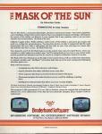 The Mask Of The Sun Back Cover