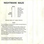 Nightmare Maze Back Cover