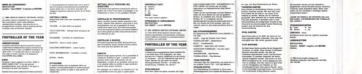 Footballer Of The Year Back Cover