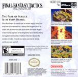 Final Fantasy Tactics Back Cover