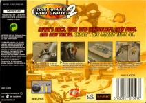 Tony Hawk's Pro Skater 2 Back Cover