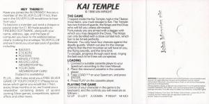 Kai Temple Back Cover