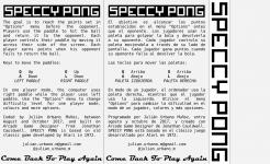 Speccy Pong Back Cover