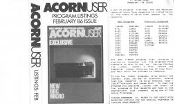 Acorn User #043 (02.1986) Front Cover