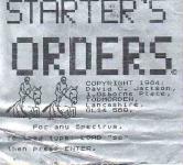 Starter's Orders Front Cover