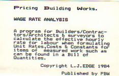 Wage Rate Analysis Front Cover