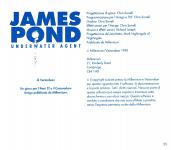 James Pond: Underwater Agent Inner Cover