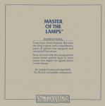 Master of the Lamps Inner Cover