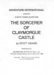 The Sorcerer Of Claymorgue Castle Inner Cover