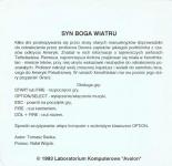 Syn Boga Wiatru Inner Cover