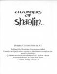 Chambers Of Shaolin Inner Cover