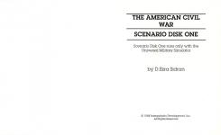 UMS: The Universal Military Simulator Scenario Disc 1: The American Civil War Data Disk Inner Cover