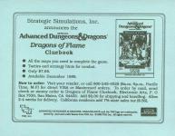 Advanced Dungeons & Dragons: Dragons Of Flame Inner Cover