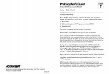 Philosopher's Quest Inner Cover