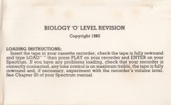 Biology 'O' Level Inner Cover